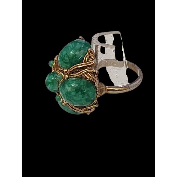 Vintage Glass or Porcelain Adjustable Ring (A4479) - Picture 2 of 4